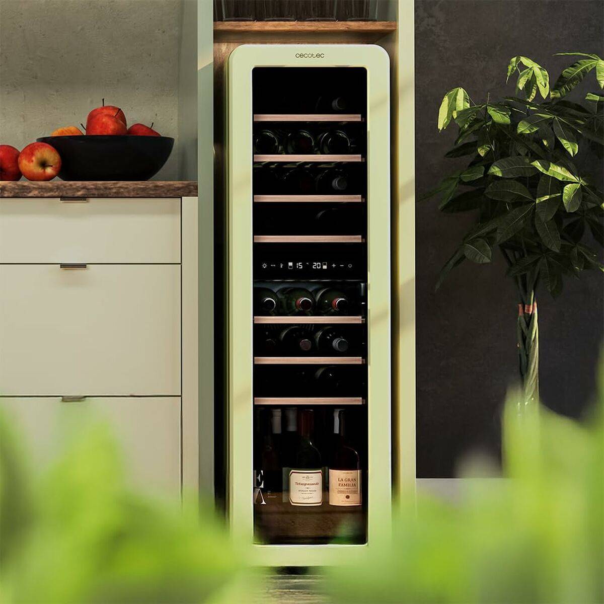 Cecotec Vinoteca GrandSommelier Origin Duo 30, 30 botellas, doble zona, LED, NoFrost, negro