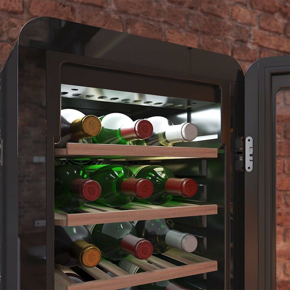 Cecotec Vinoteca GrandSommelier Origin Duo 30, 30 botellas, doble zona, LED, NoFrost, negro