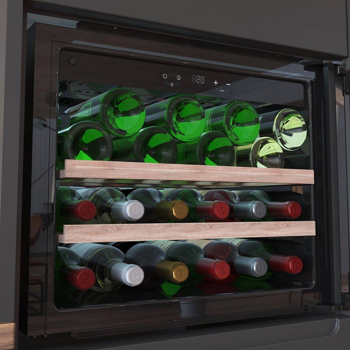 Cecotec Vinoteca integrable 28 botellas BI 28000 Touch Black, compresor, display LED, negro