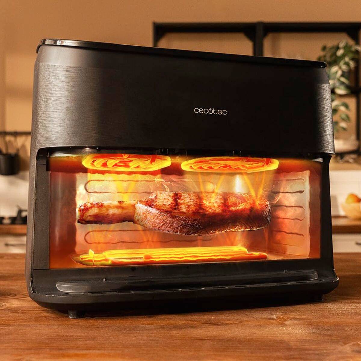 Cecotec Freidora de Aire 11L 2900W Cecofry&Grill Smokin' 11000 acero inoxidable negro