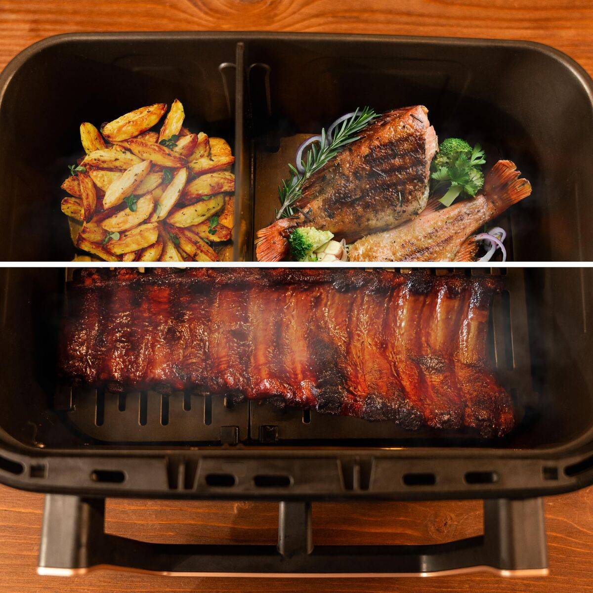 Cecotec Freidora de Aire 11L 2900W Cecofry&Grill Smokin' 11000 acero inoxidable negro