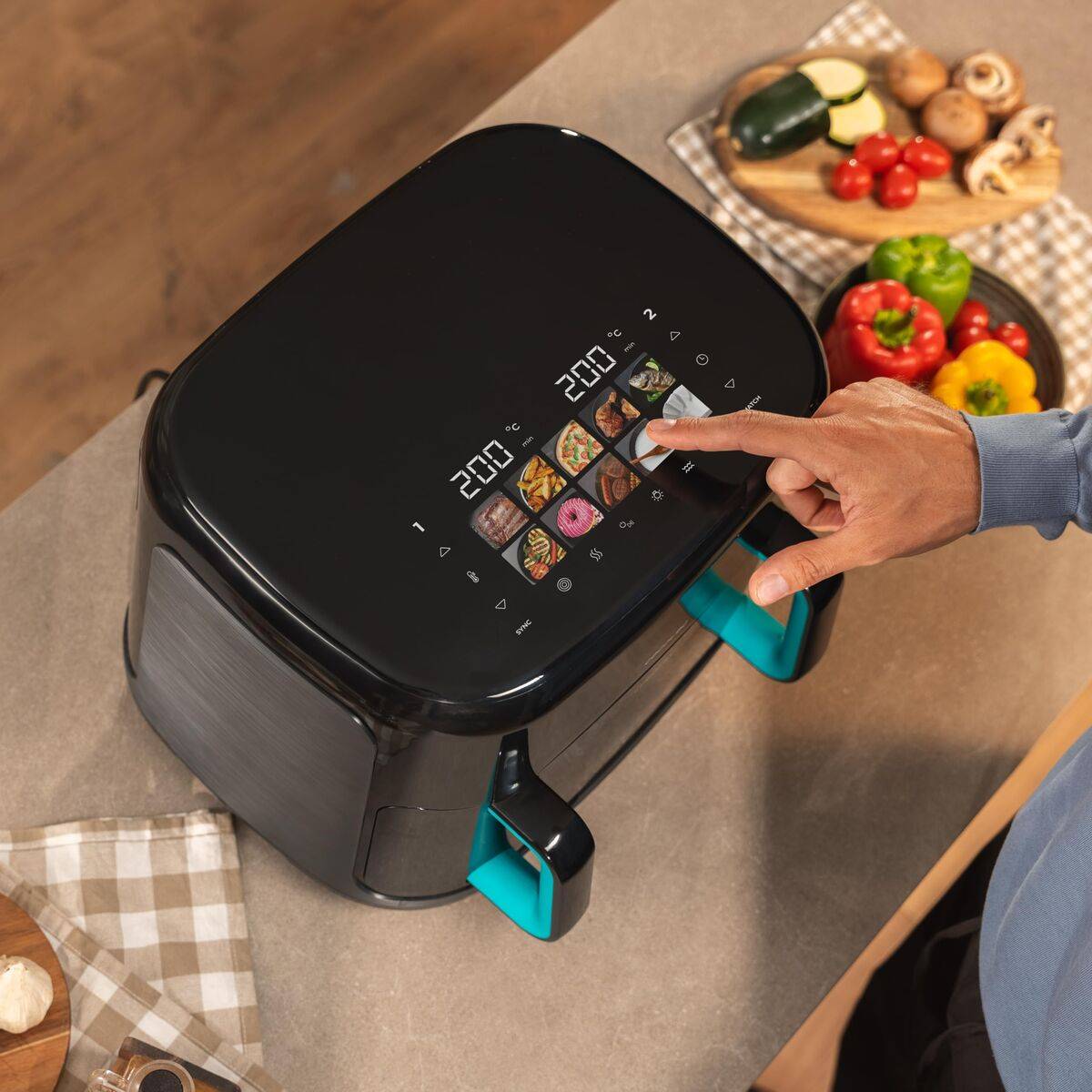 Cecotec Freidora de Aire Grill Cecofry&Grill Smokin'Prime 11000 2800W 10L Acero Inox. Negro