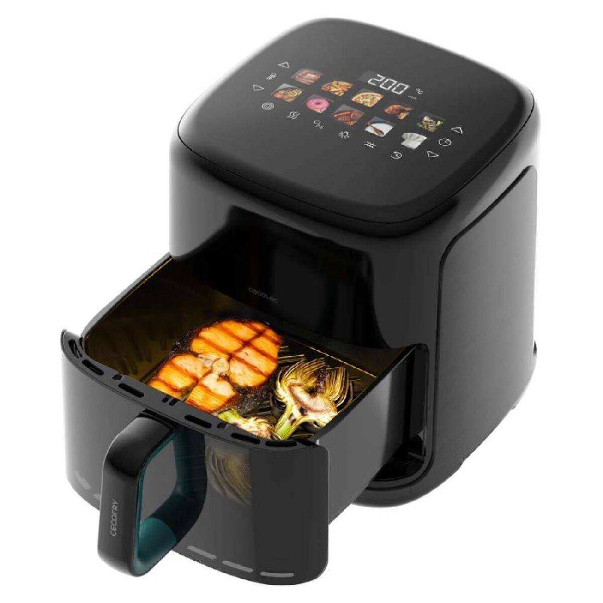 Cecotec Freidora de Aire Cecofry&Grill Smokin'Prime 6500 6,5L 2200W Grill Negro