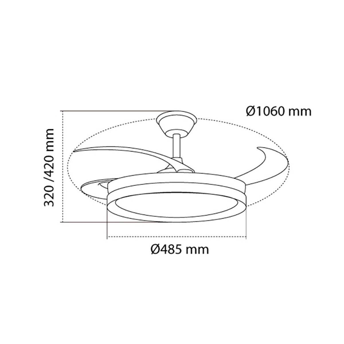 Ventilador de Techo CristalRecord EVO RETRAC Blanco 72 W