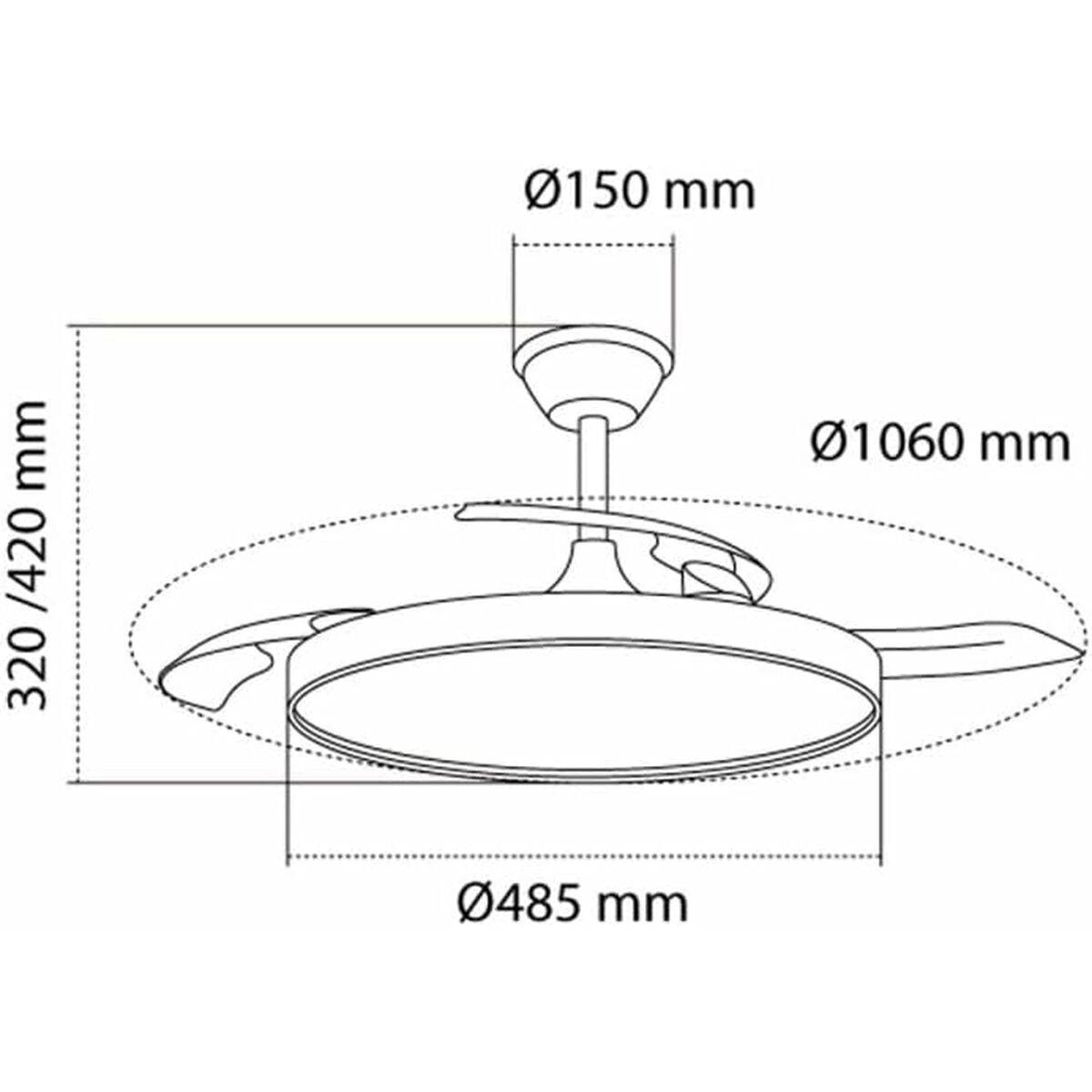 Ventilador de Techo con Luz CristalRecord Negro 43 W (3000 K) (4000 K)