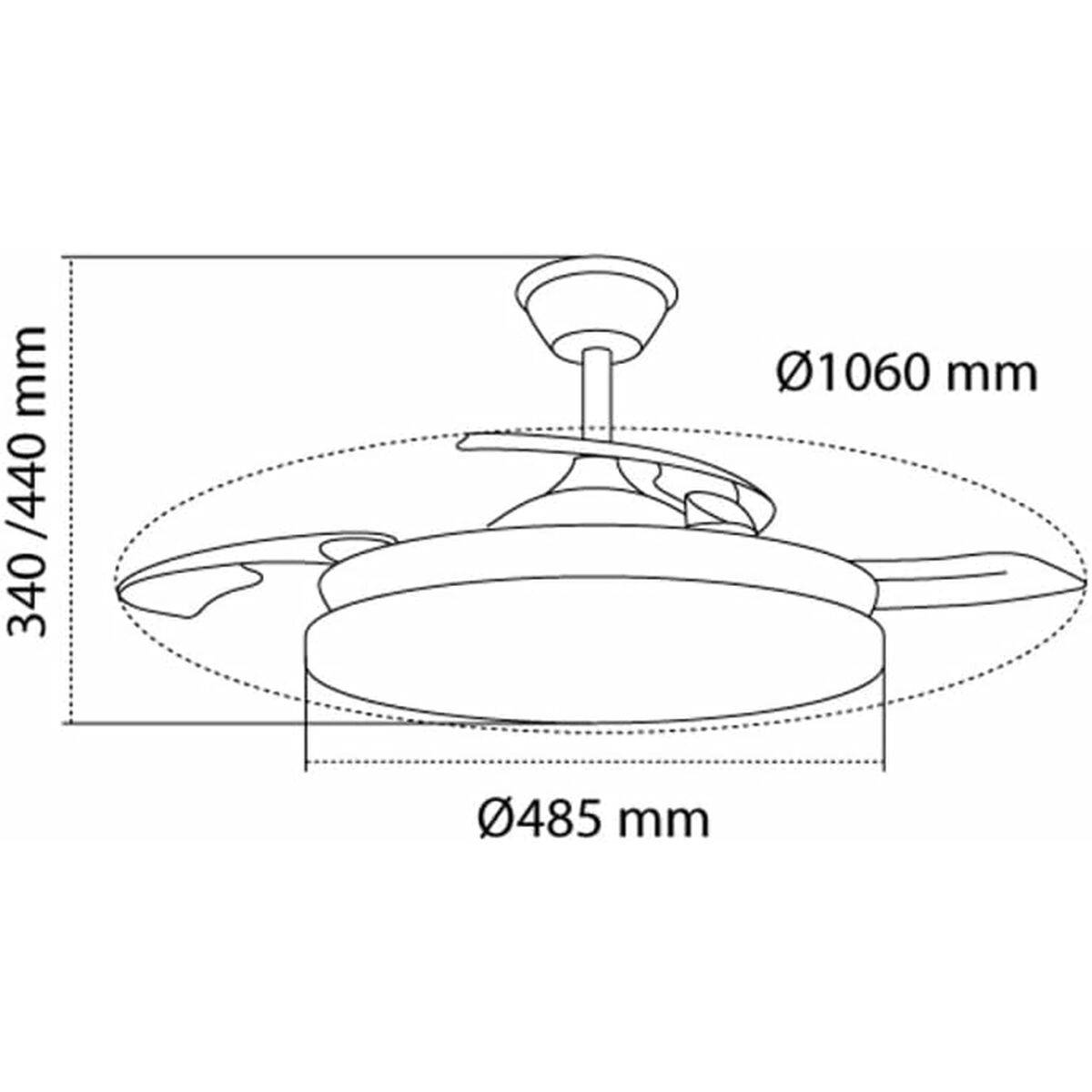 Ventilador de Techo con Luz CristalRecord Blanco 72 W (3000 K) (4000 K)