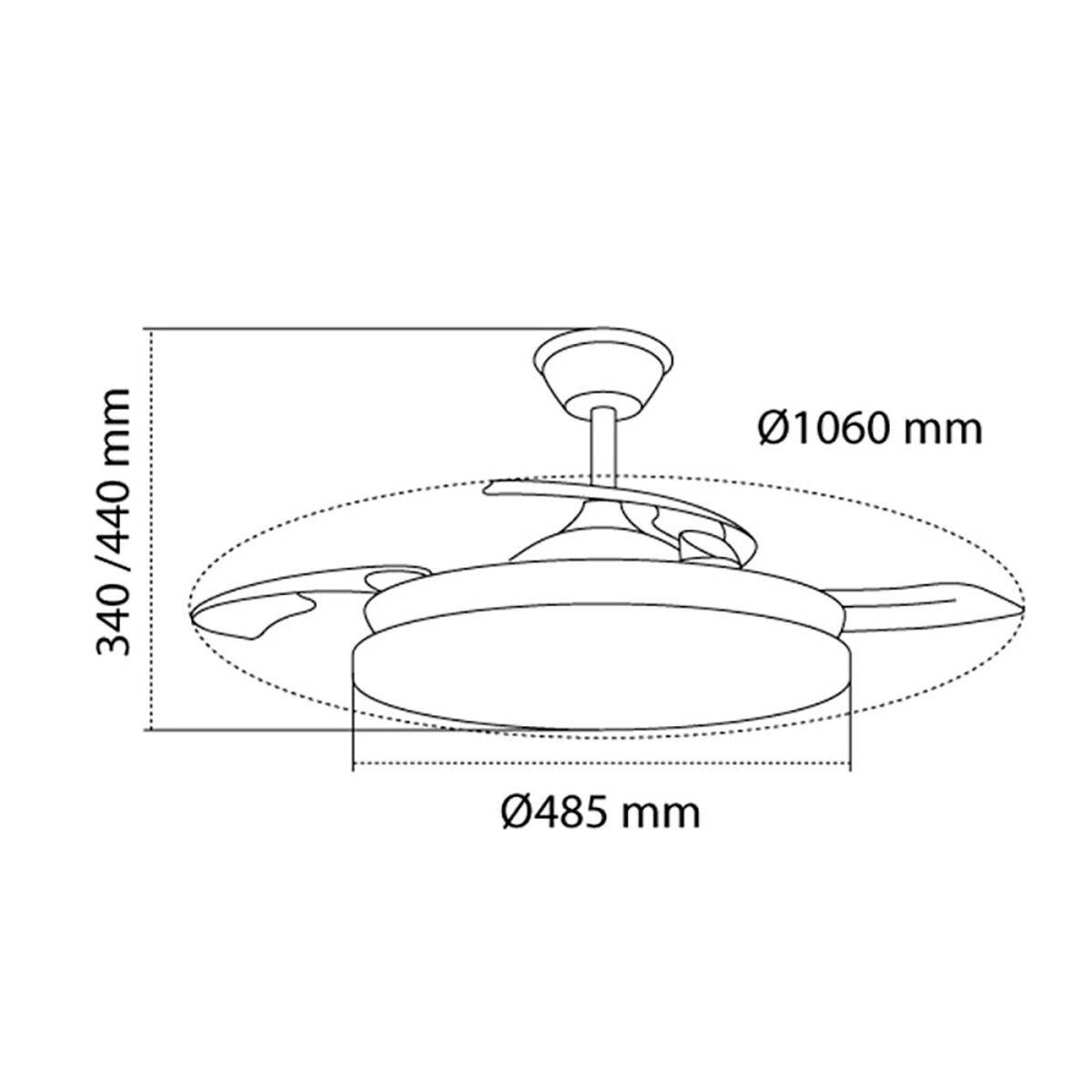 Ventilador de Techo con Luz CristalRecord Blanco 72 W (3000 K) (4000 K)