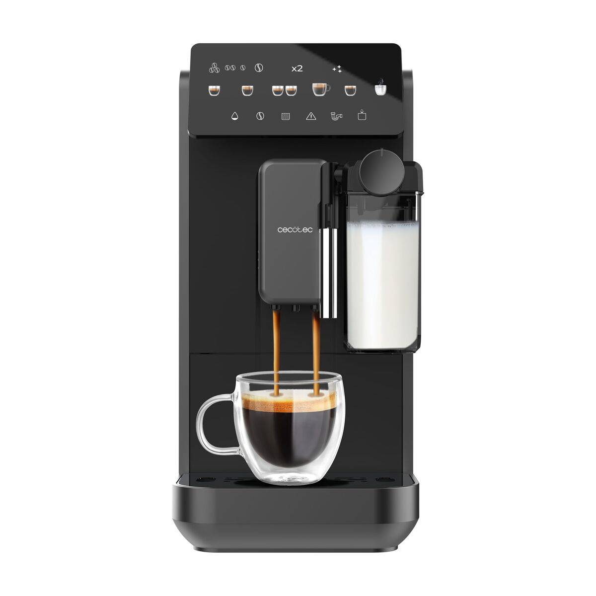 Cecotec Cafetera Superautomática Cremmaet Lungo Latte 1,8L 19 bar pantalla táctil negra