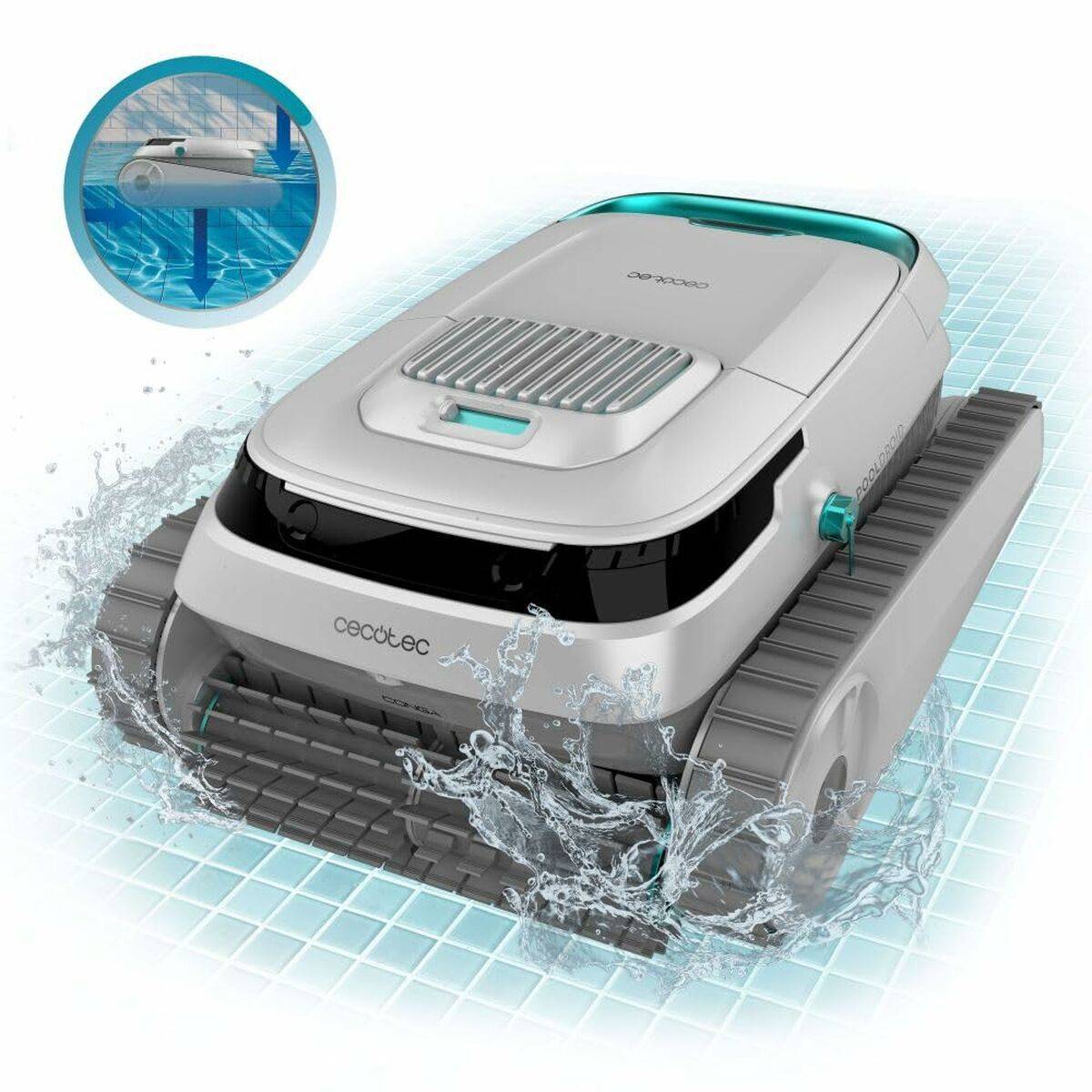 Cecotec Limpiafondos automático piscina CONGA POOLDROID 5000, 120min, filtro 180μm, negro