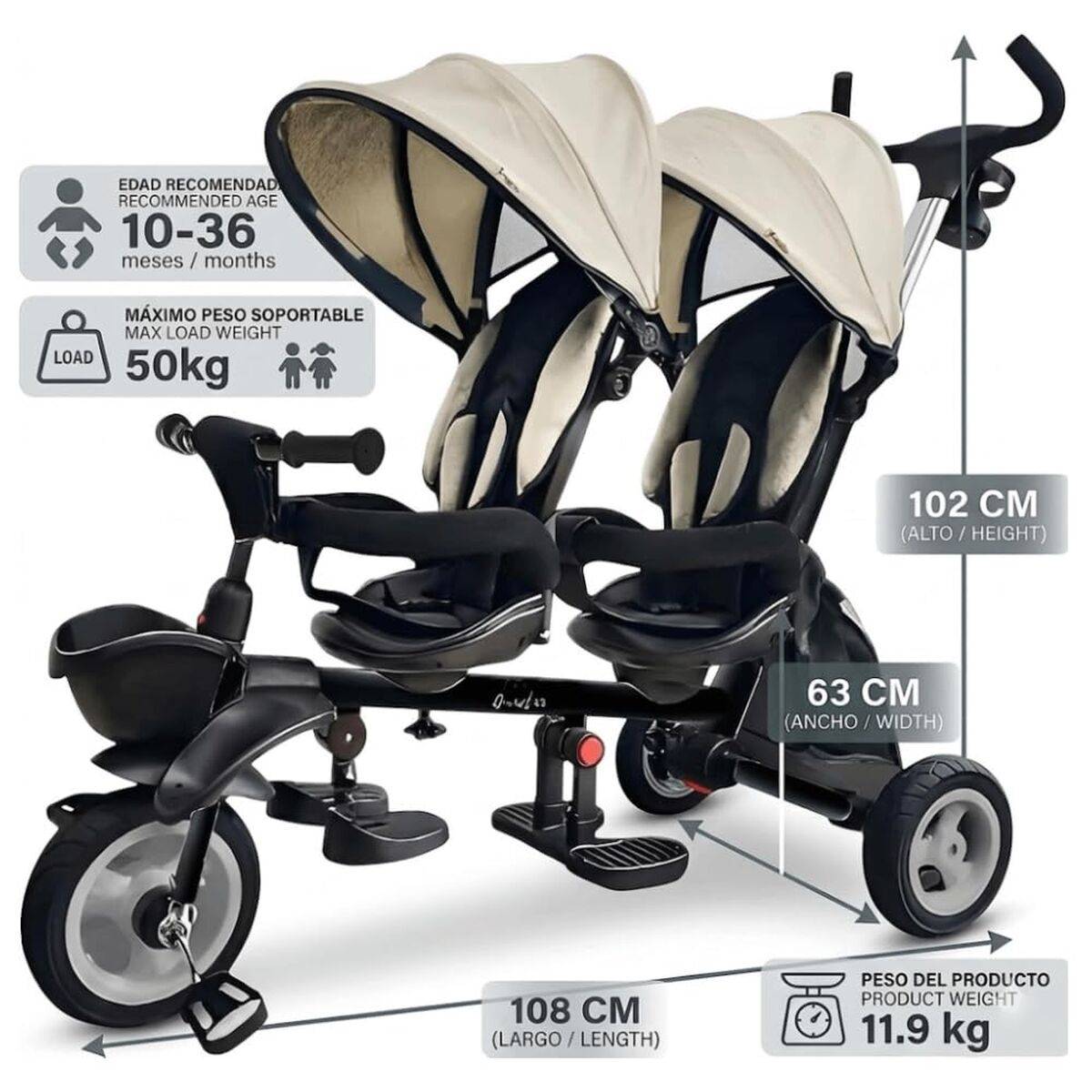 Triciclo Ociotrends Gemelar (Reacondicionado D)