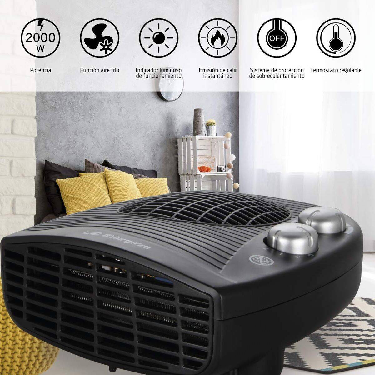 Calefactor Orbegozo 16844 2000 W Negro