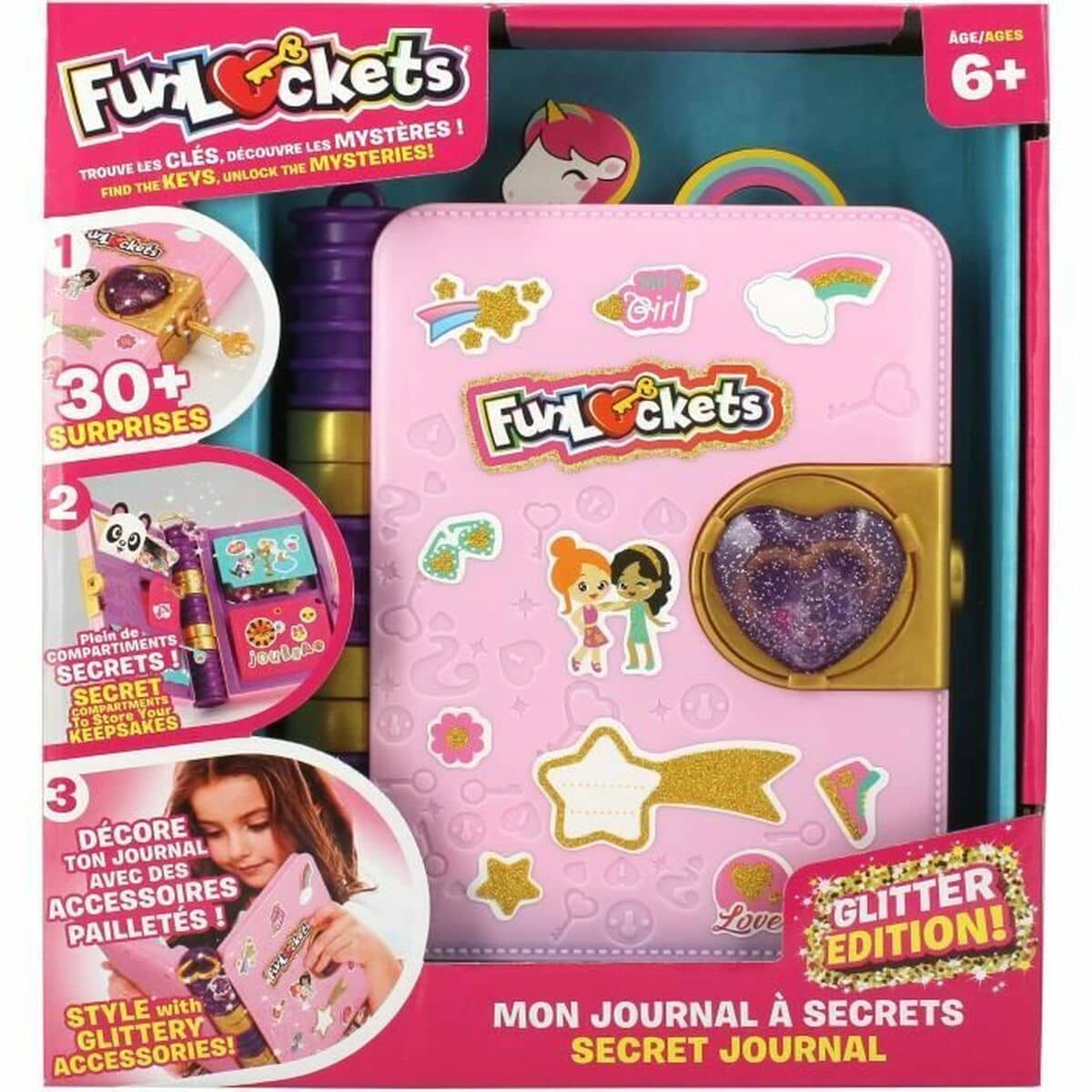 Diario con Accesorios Funlockets Rosa