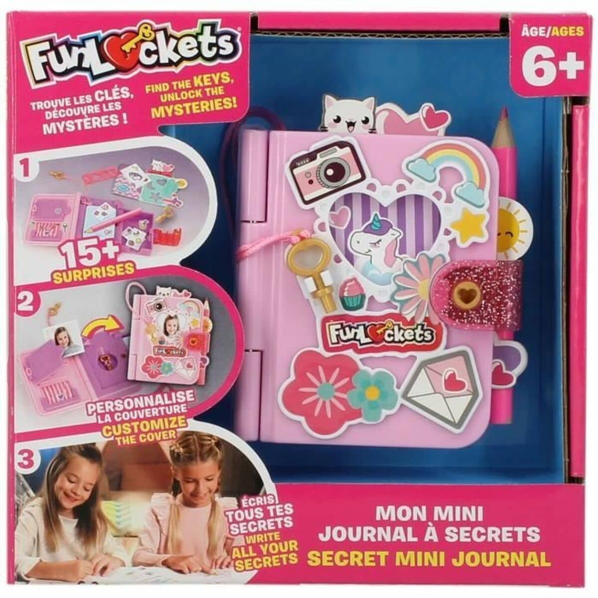 Diario con Accesorios Funlockets Mini Rosa