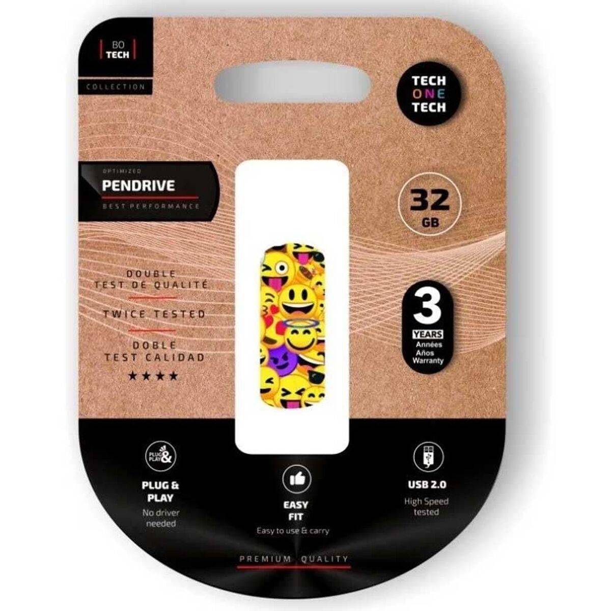 Memoria USB Tech One Tech Emoji collage Multicolor 32 GB