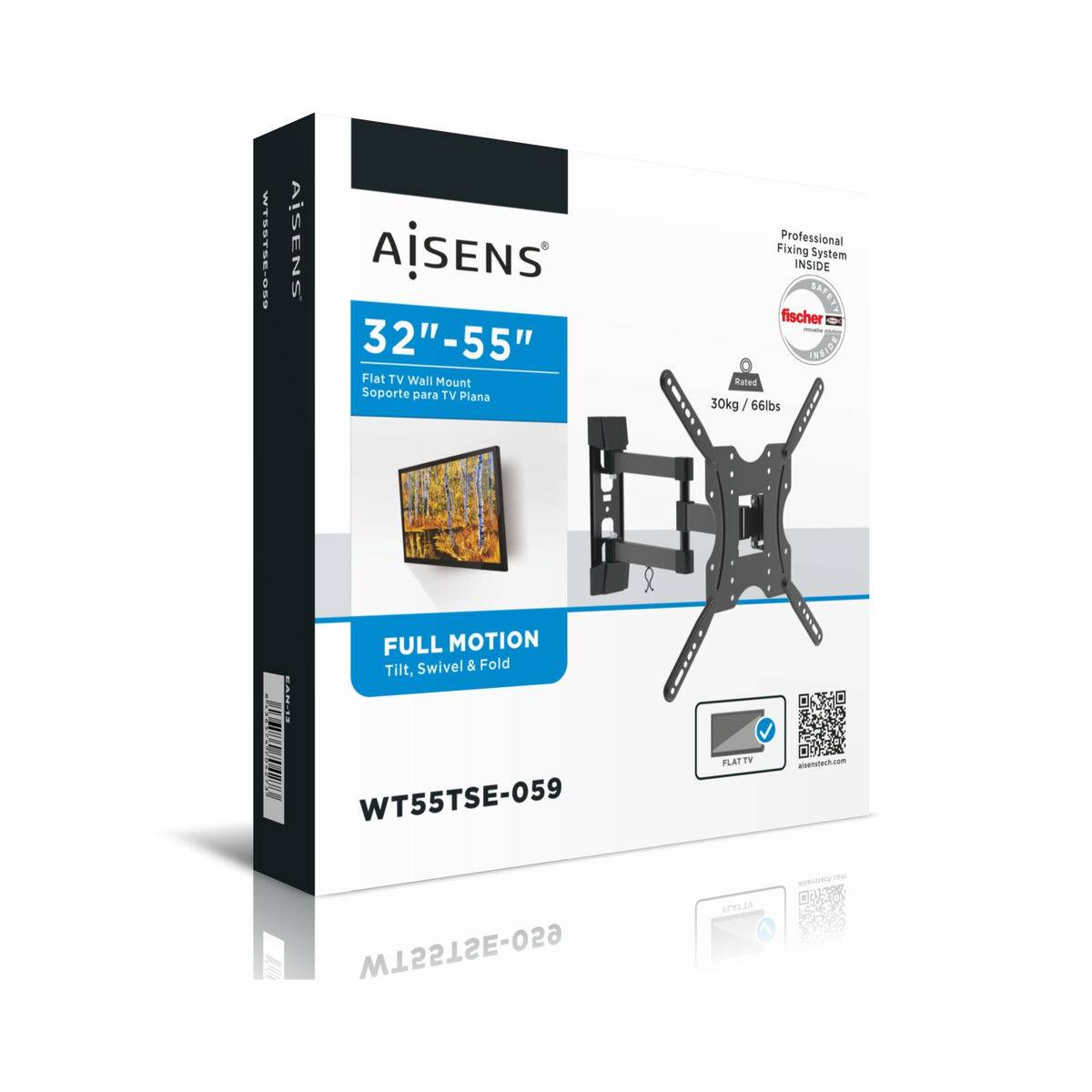 Soporte de Pared Aisens WT55TSE-059 32" 32"-55" Giratorio Inclinable Televisión Monitor