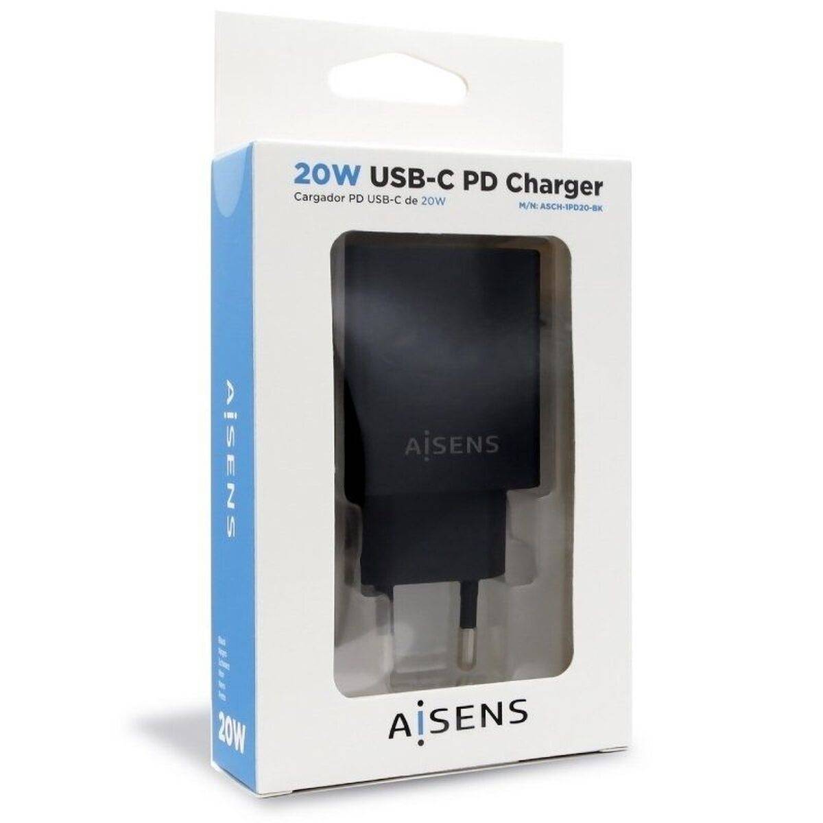 Cargador Aisens ASCH-1PD20-BK Negro 20 W