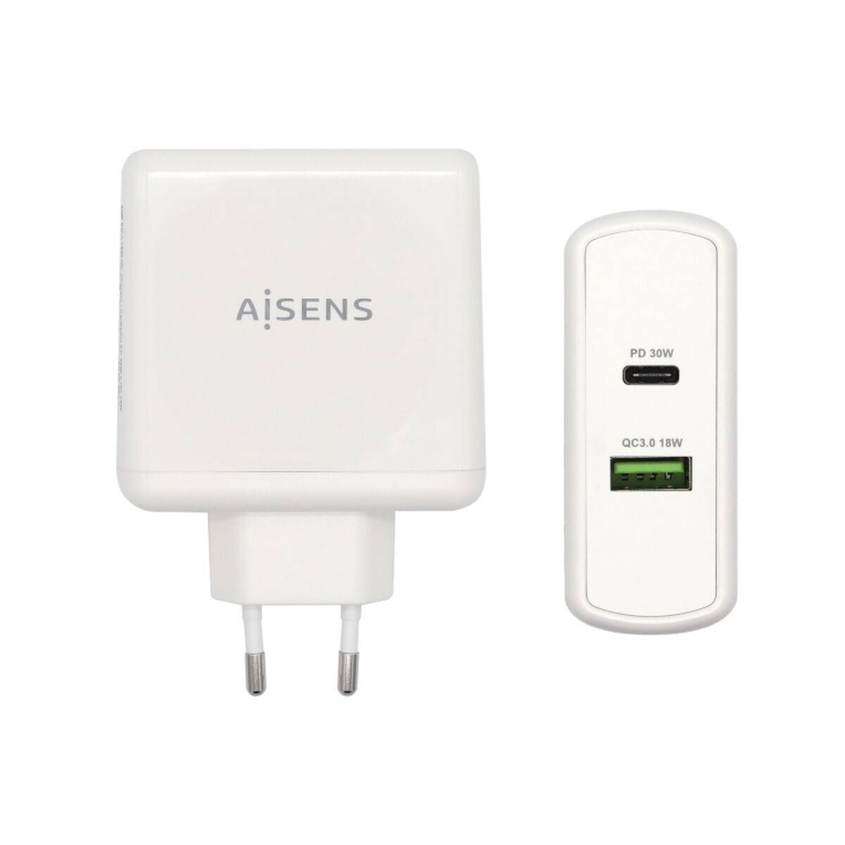 Cargador USB Pared Aisens ASCH-2PD30QC-W 48 W Blanco