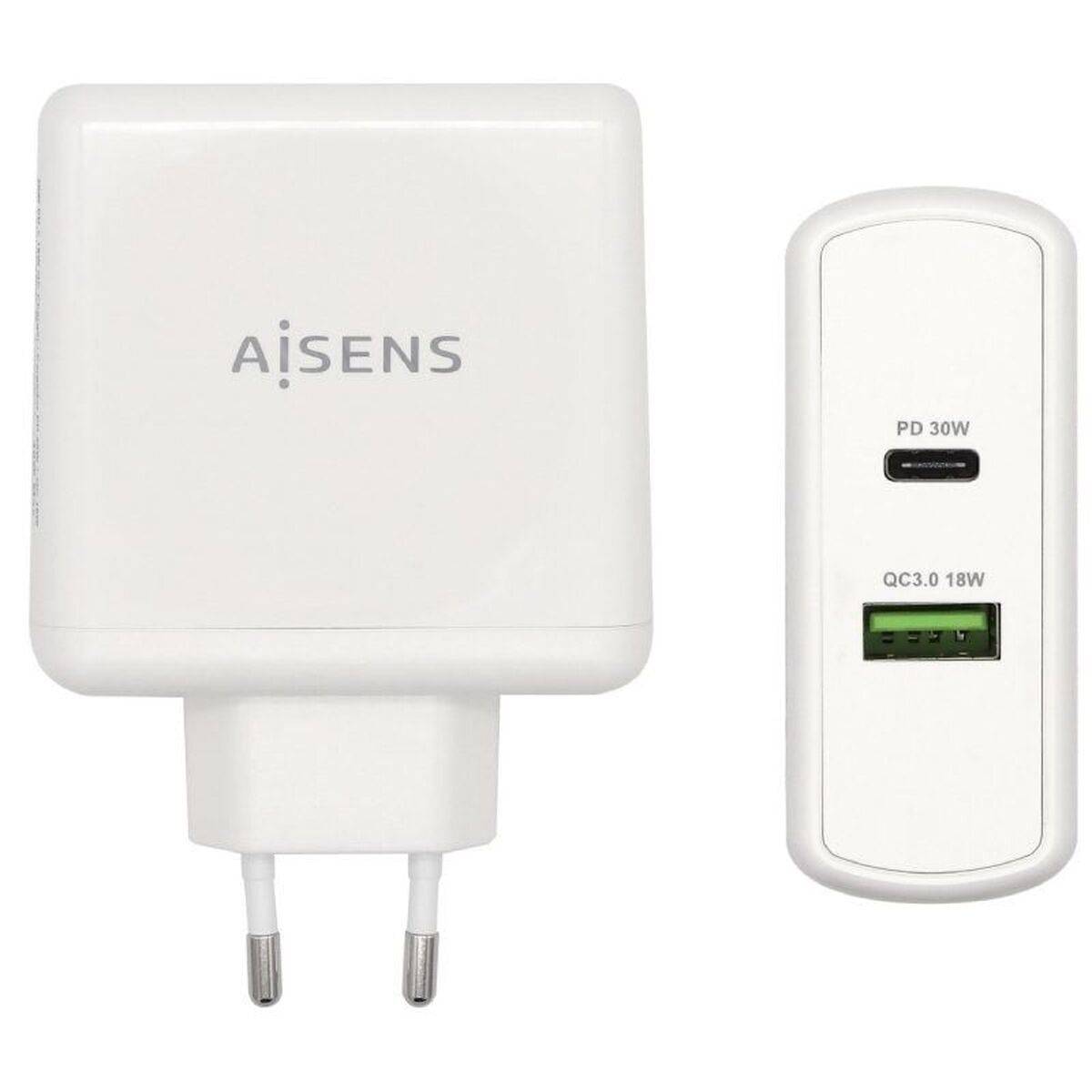 Cargador USB Pared Aisens ASCH-2PD30QC-W 48 W Blanco