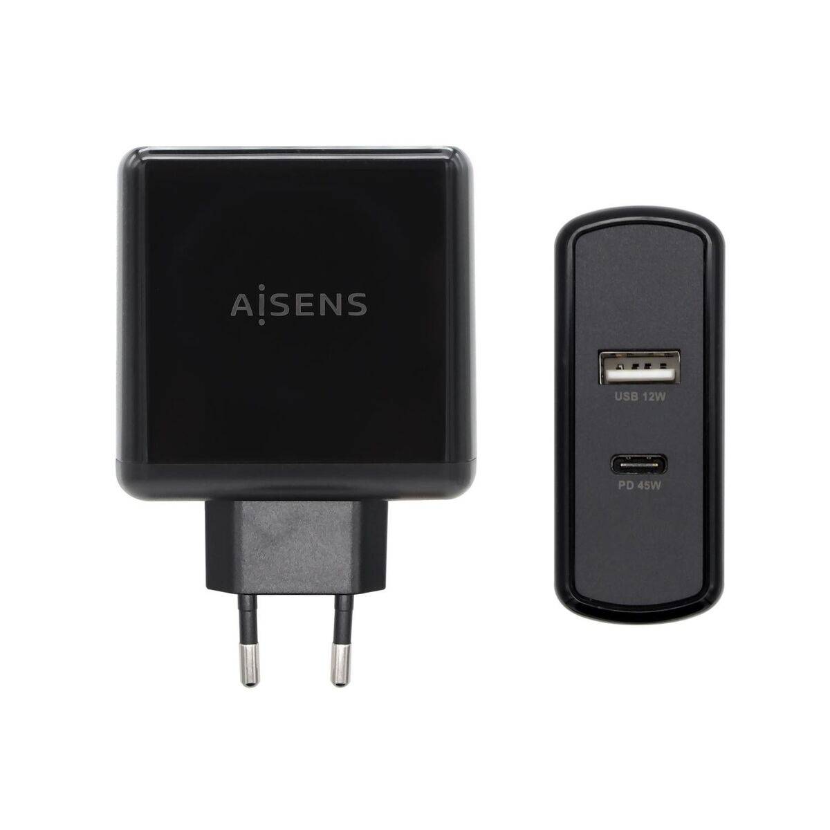 Cargador USB Pared Aisens ASCH-2PD45A-BK 57 W Negro