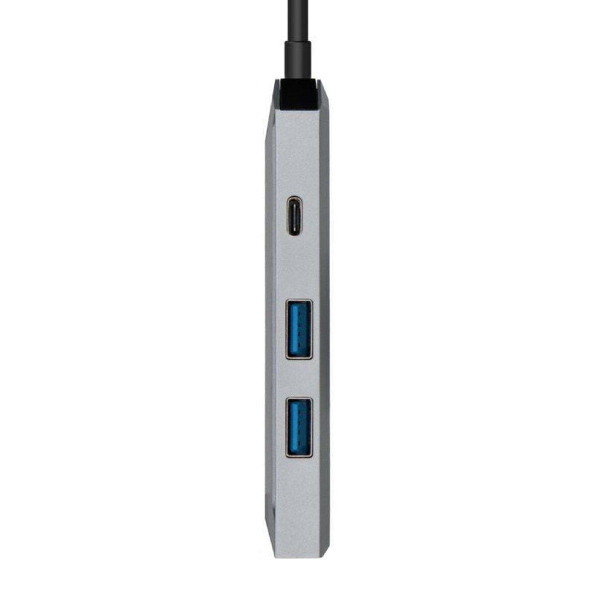 Hub USB-C Aisens ASUC-4P002-GR Gris 100 W