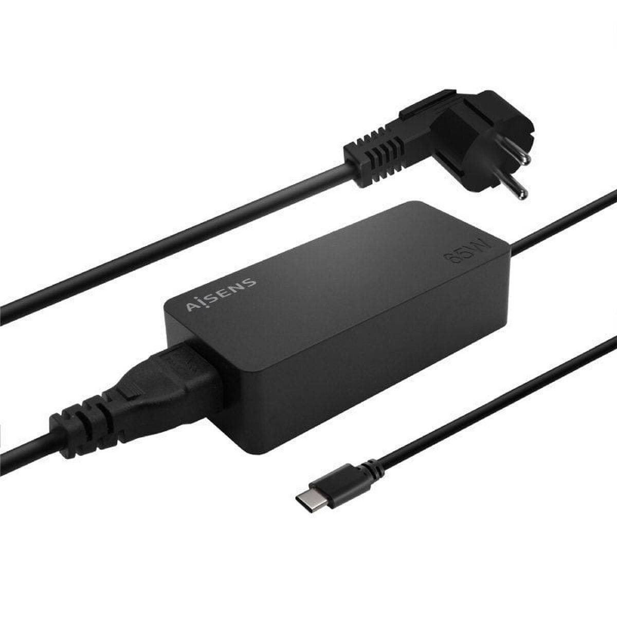 Cargador de Pared Aisens ASCH-1PD65D-BK Negro 65 W