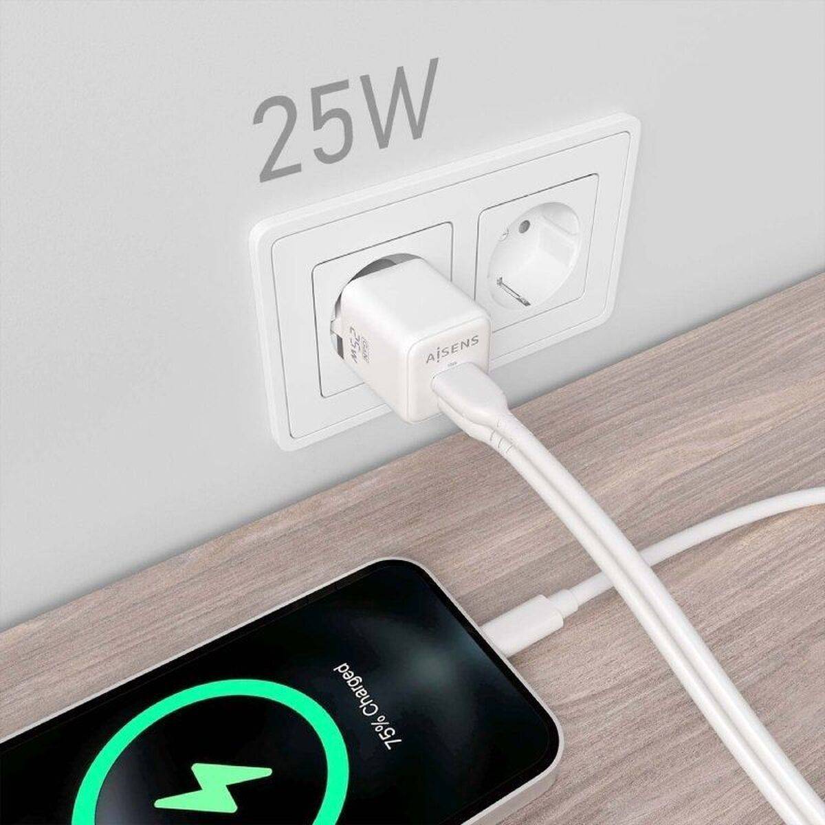 Cargador de Pared Aisens ASCH-25W2P014-W Blanco Multicolor 25 W