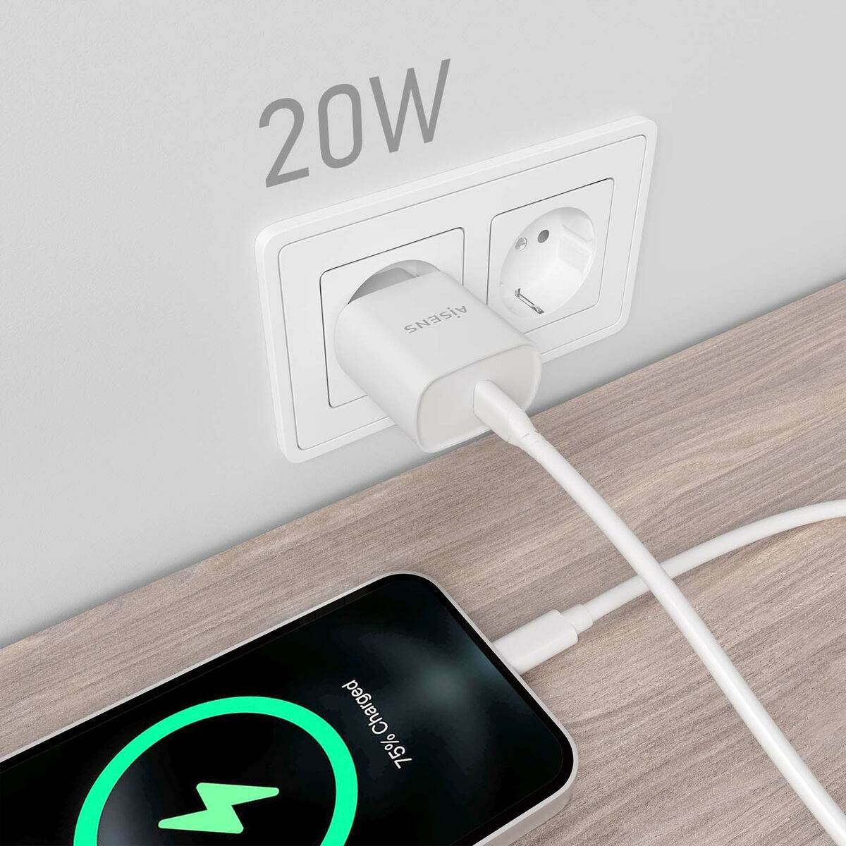 Cargador de Pared Aisens A110-0752 Blanco 20 W