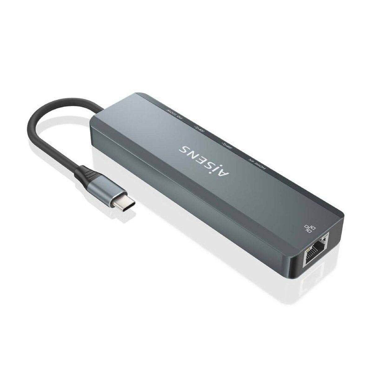 Hub USB Aisens ASUC-5P011-GR Gris Multicolor 100 W