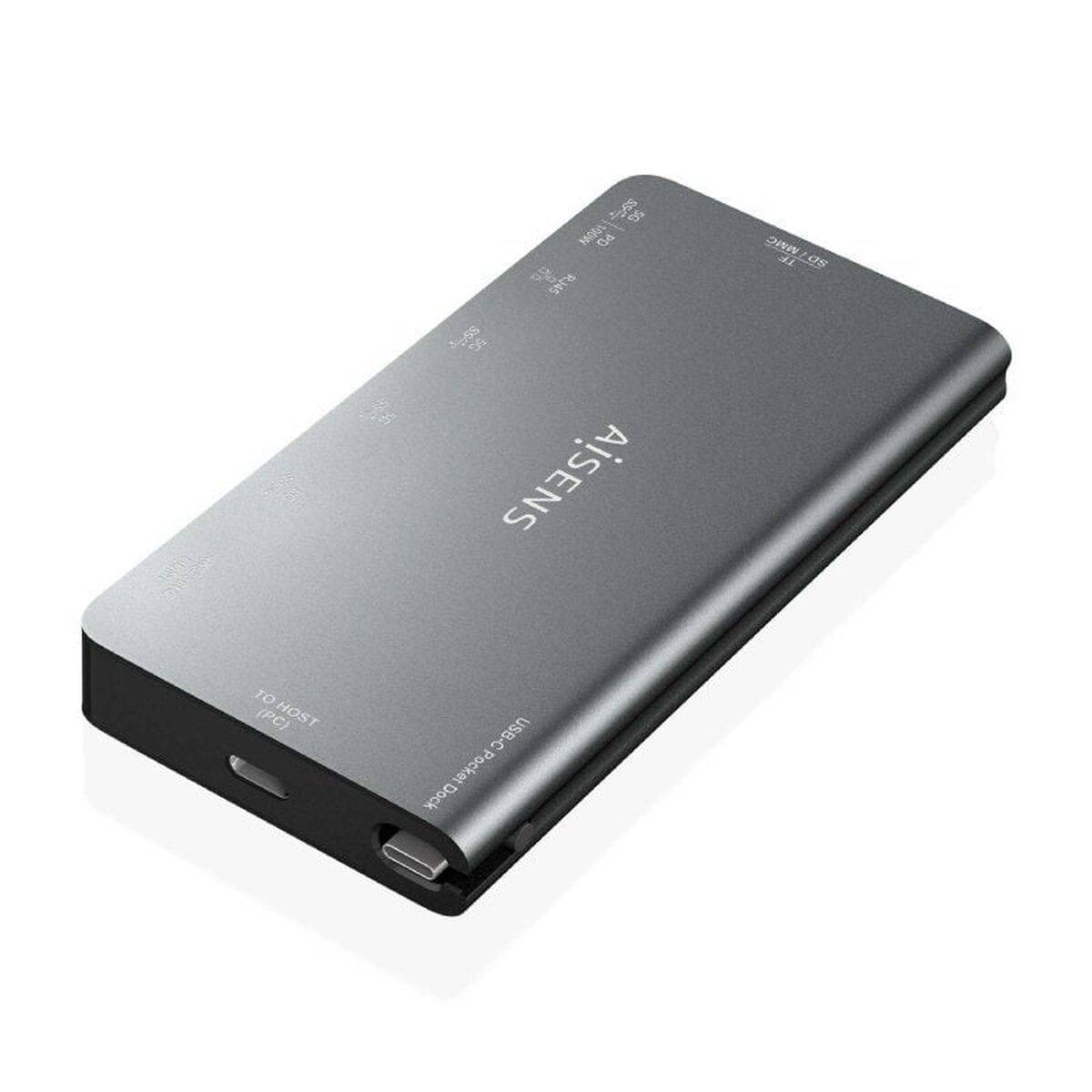 Hub USB Aisens ASUC-8P015-GR Gris Multicolor 100 W