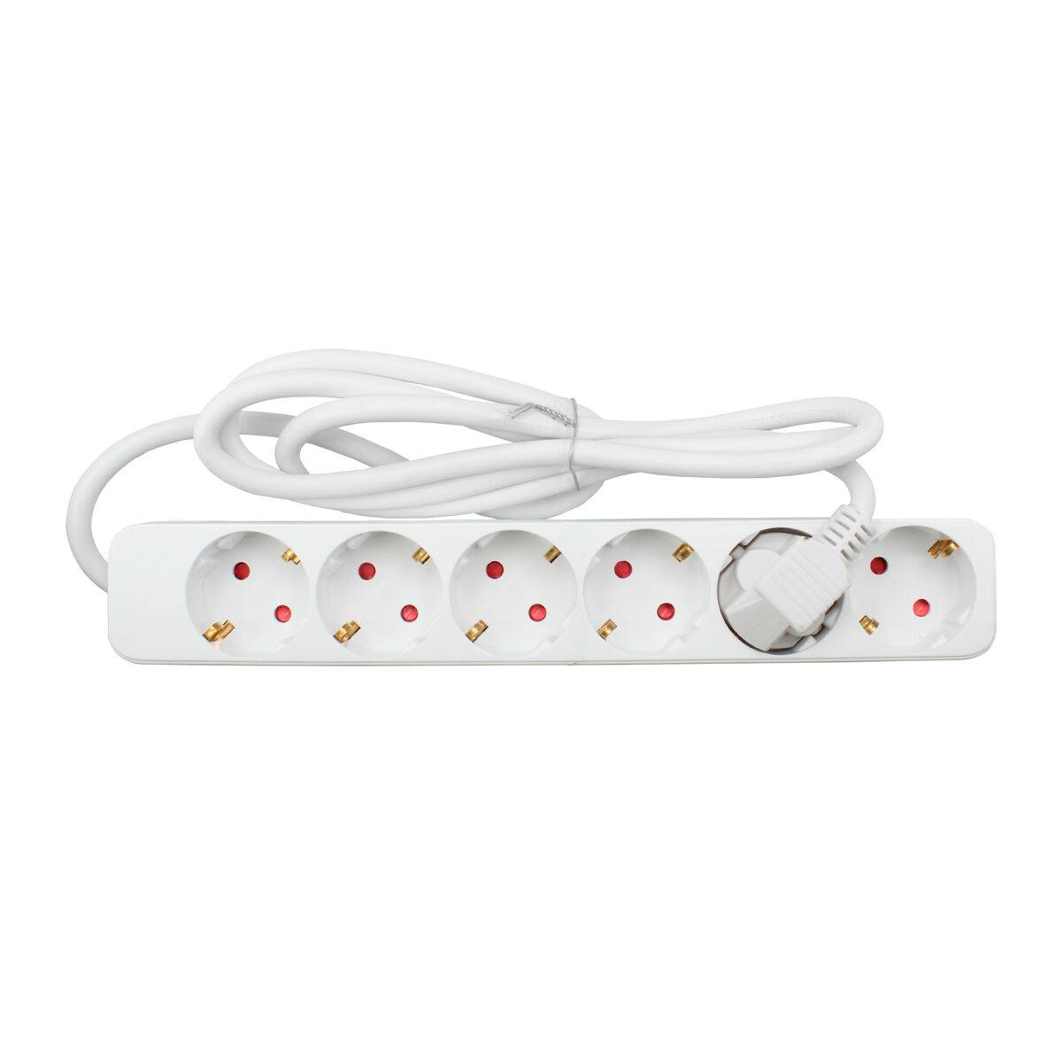 Regleta Enchufes 6 Tomas sin Interruptor TM Electron TMUAD506 Blanco 3680 W (1,5 m)