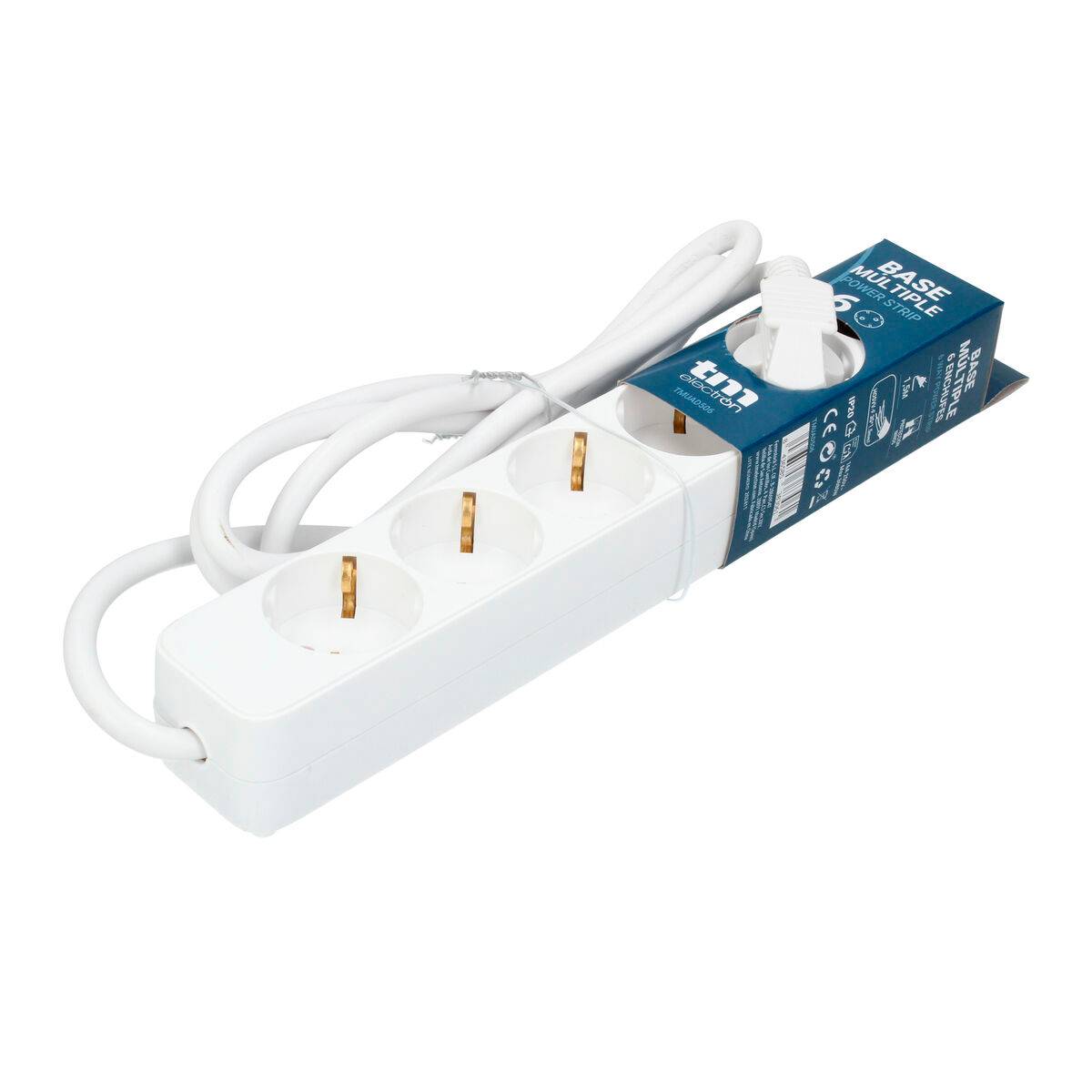 Regleta Enchufes 6 Tomas sin Interruptor TM Electron TMUAD506 Blanco 3680 W (1,5 m)