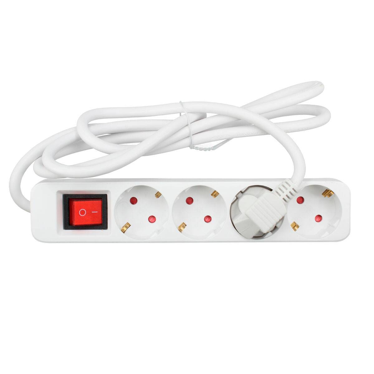 Regleta Enchufes 4 Tomas sin Interruptor TM Electron TMUAD504S Blanco 3680 W (1,5 m) (4 Unidades)
