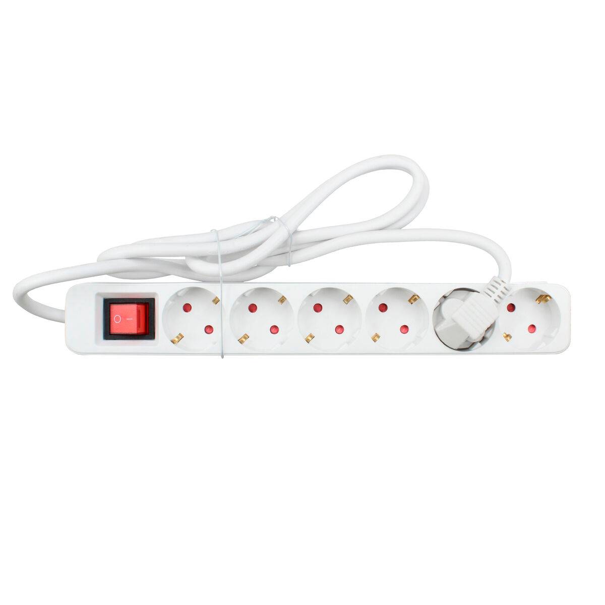 Regleta Enchufes 6 Tomas sin Interruptor TM Electron TMUAD506S Blanco 3680 W (1,5 m)