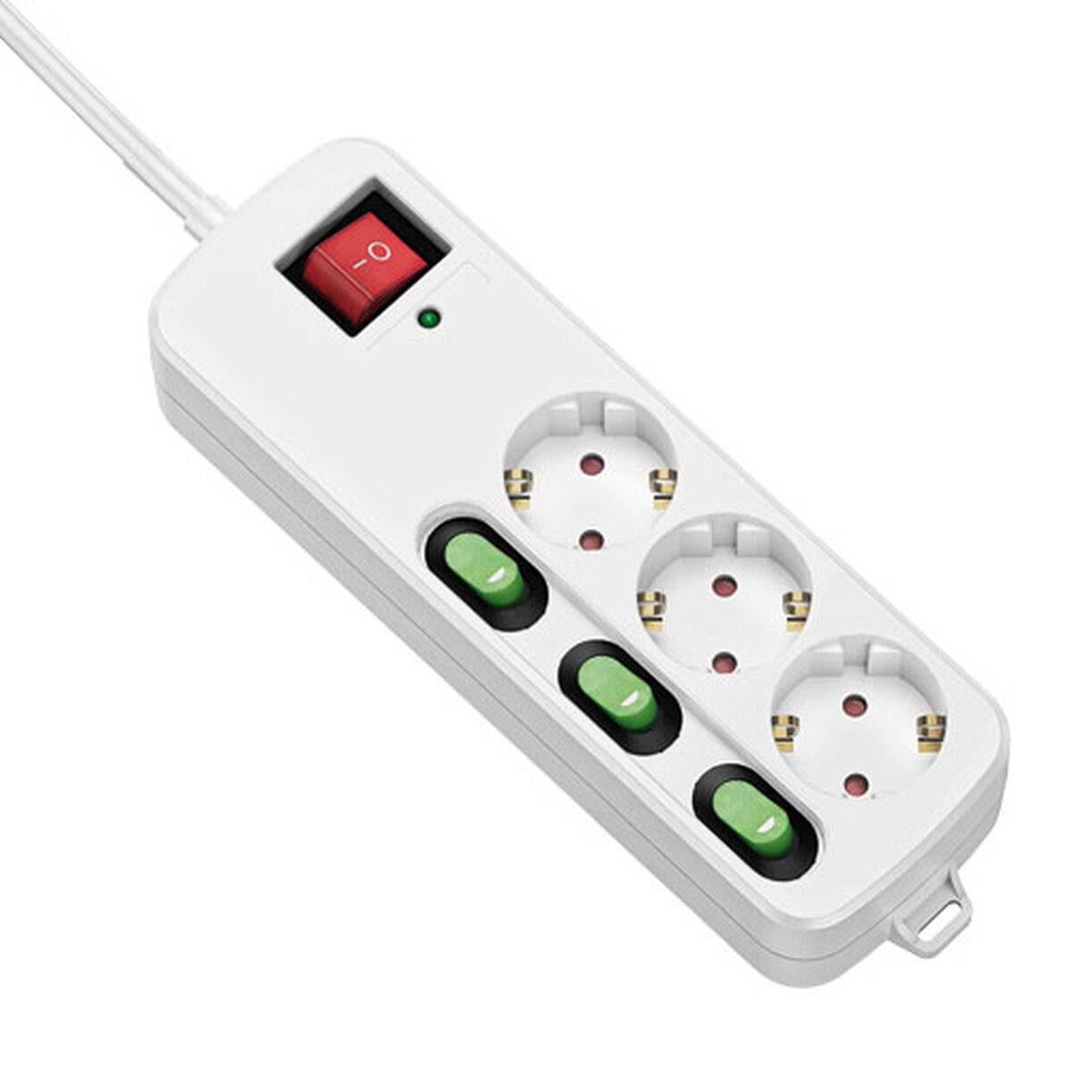 Regleta Enchufes 3 Tomas sin Interruptor TM Electron TMUAD553 Blanco 3680 W (1,5 m)