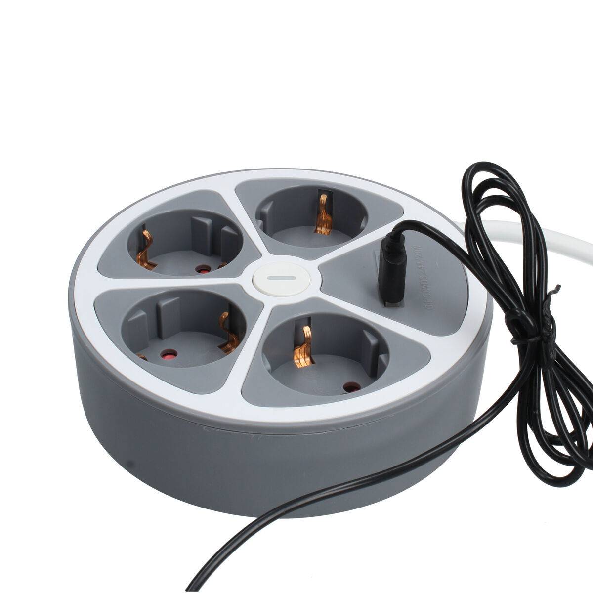 Regleta Enchufes 3 Tomas con Interruptor TM Electron TMUAD554CB Blanco Gris 3680 W 30 W (1,5 m)