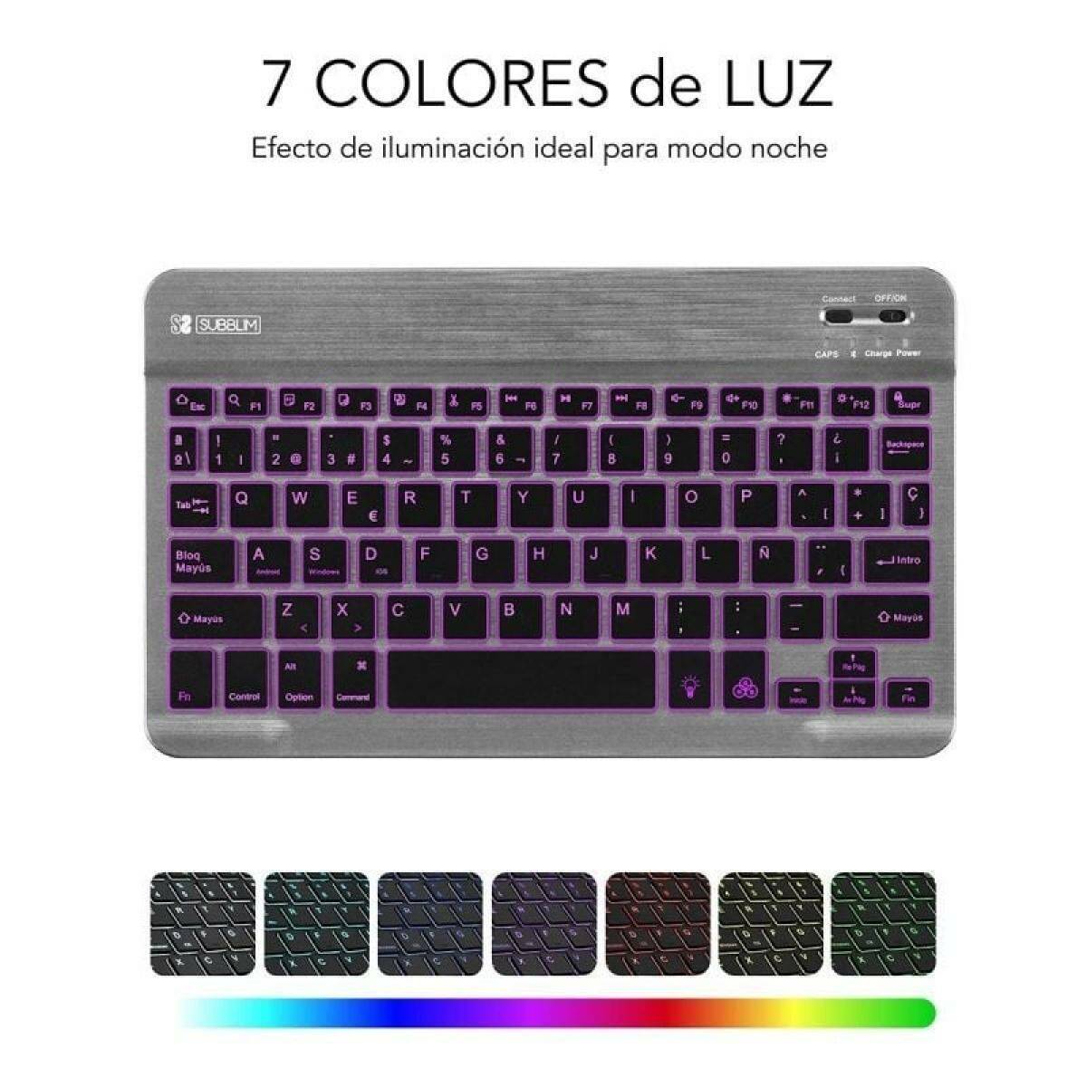 Teclado Bluetooth Subblim SUB-KBT-SMBL31 Gris Qwerty Español