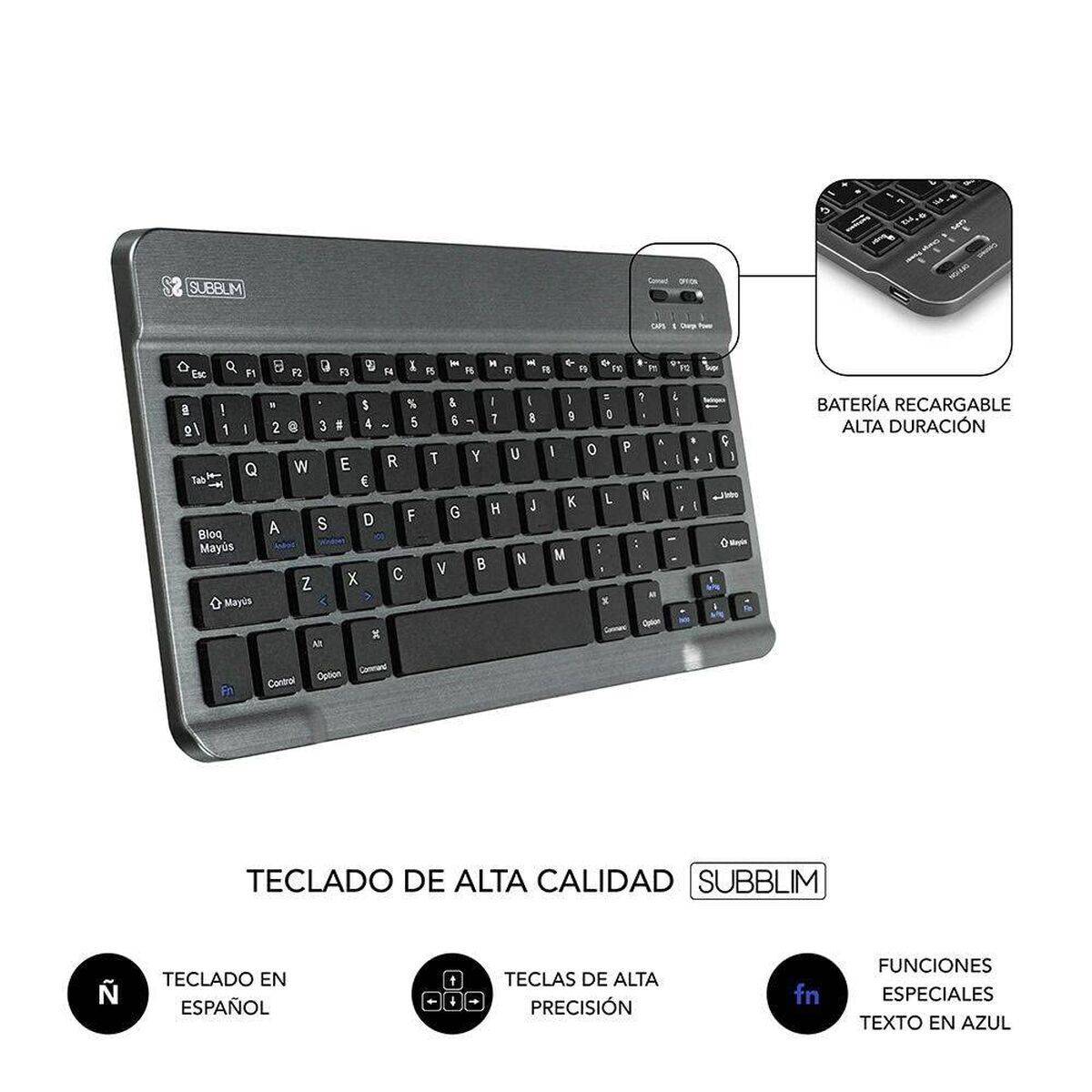 Funda para Tablet y Teclado Subblim SUB-KT2-BT0003 Rojo Qwerty Español