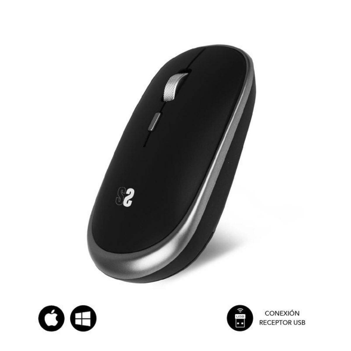 Ratón Inalámbrico Subblim SUBMORFM0002 Negro Plateado