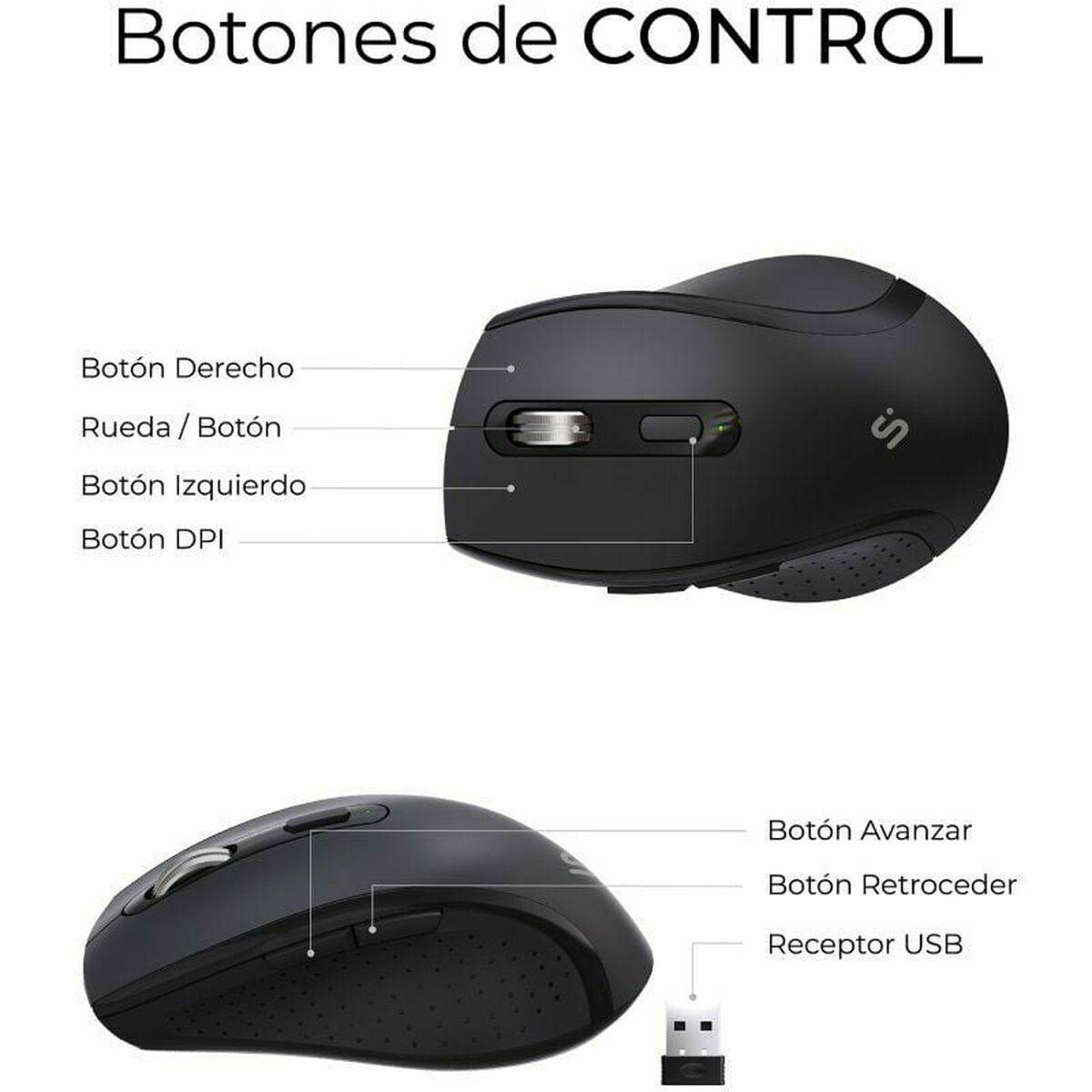 Teclado y Ratón Subblim SUBKBC-DCOPW2 Negro