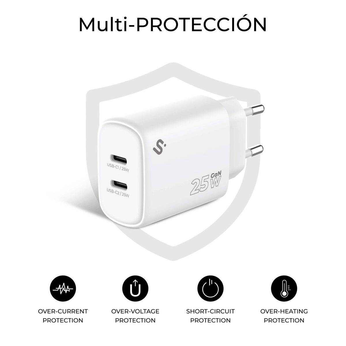 Cargador de Coche Subblim SUBCHG-6G2520 Blanco 120 W