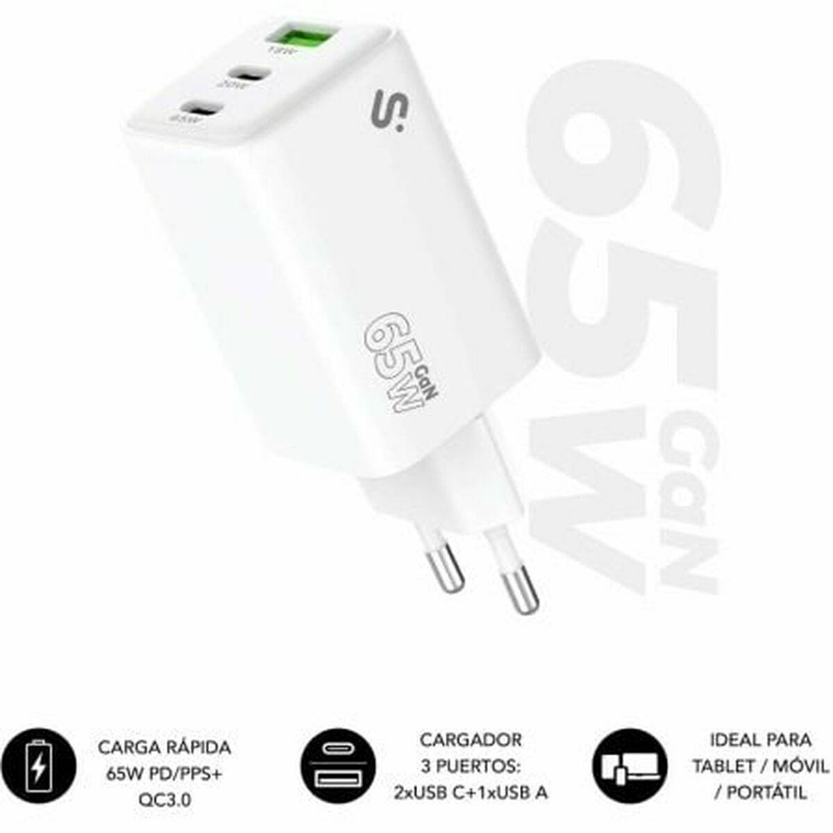 Cargador de Pared Subblim SUBCHG-6G6530 Blanco 65 W 120 W