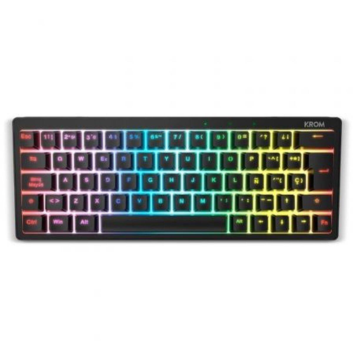 Teclado Krom Kreator Qwerty Español Negro Mecánico