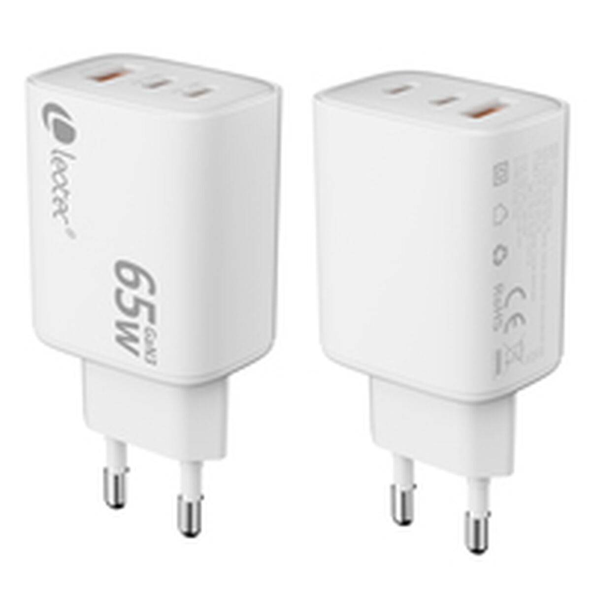 Cargador de Pared LEOTEC LECSPH65W3W2 65 W Blanco