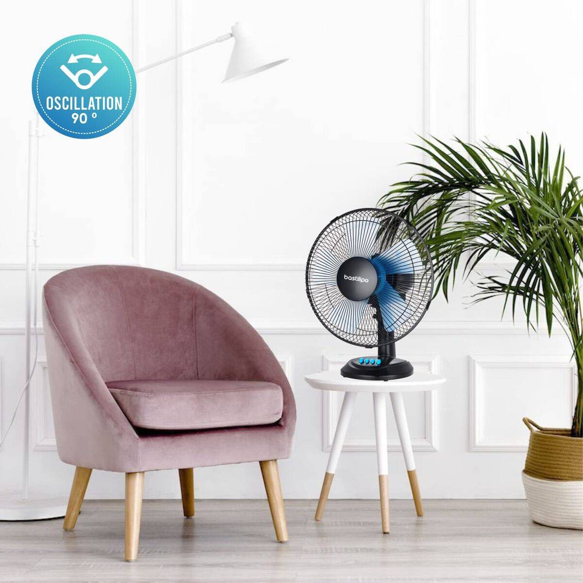 Ventilador de Sobremesa Bastilipo BARROSA Negro 50 W