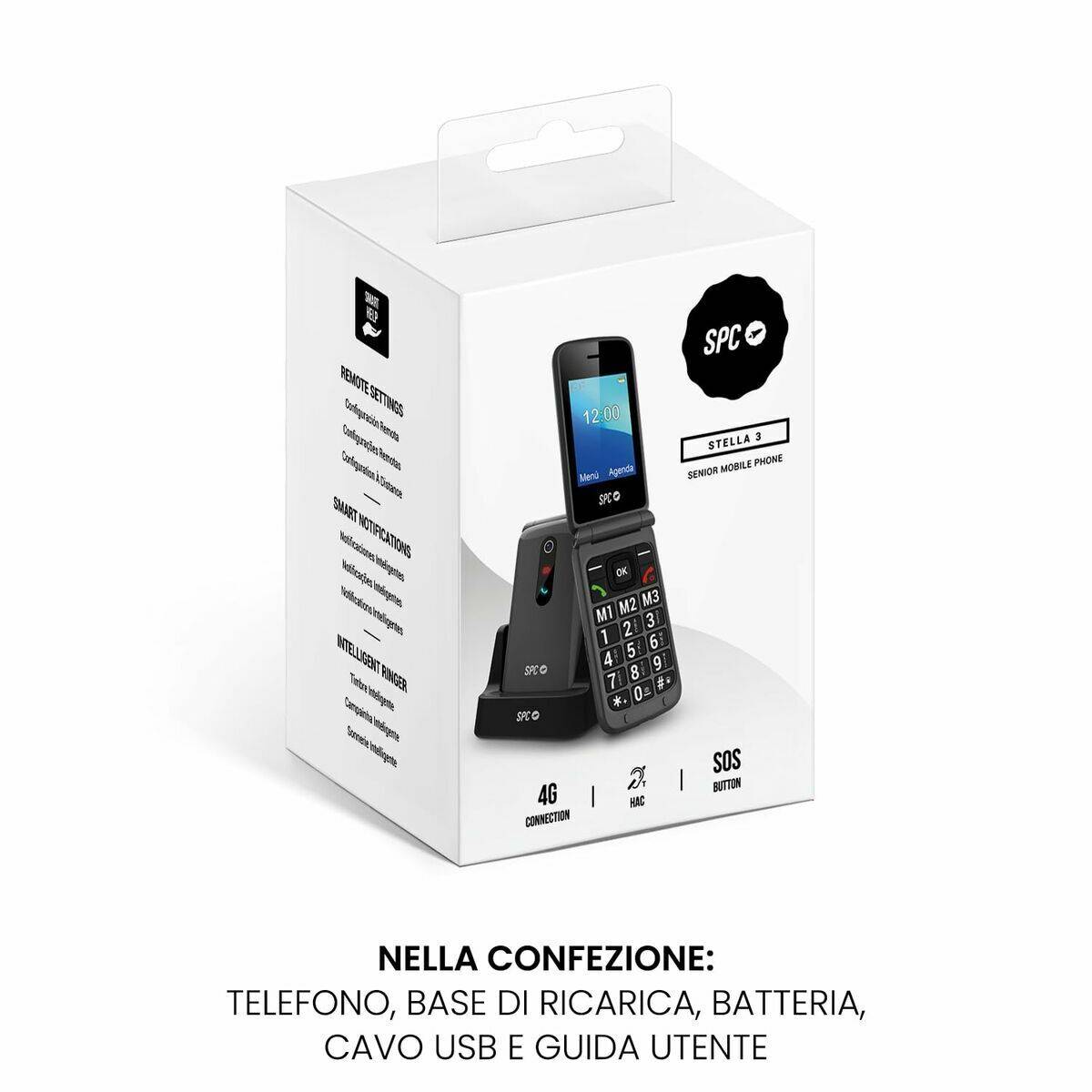Teléfono Móvil para Mayores SPC Stella 3 Negro Gris 128 GB 128 MB 2,4"