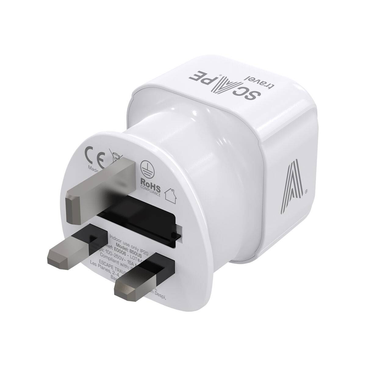 Scape Travel Enchufe Adaptador Schuko a UK