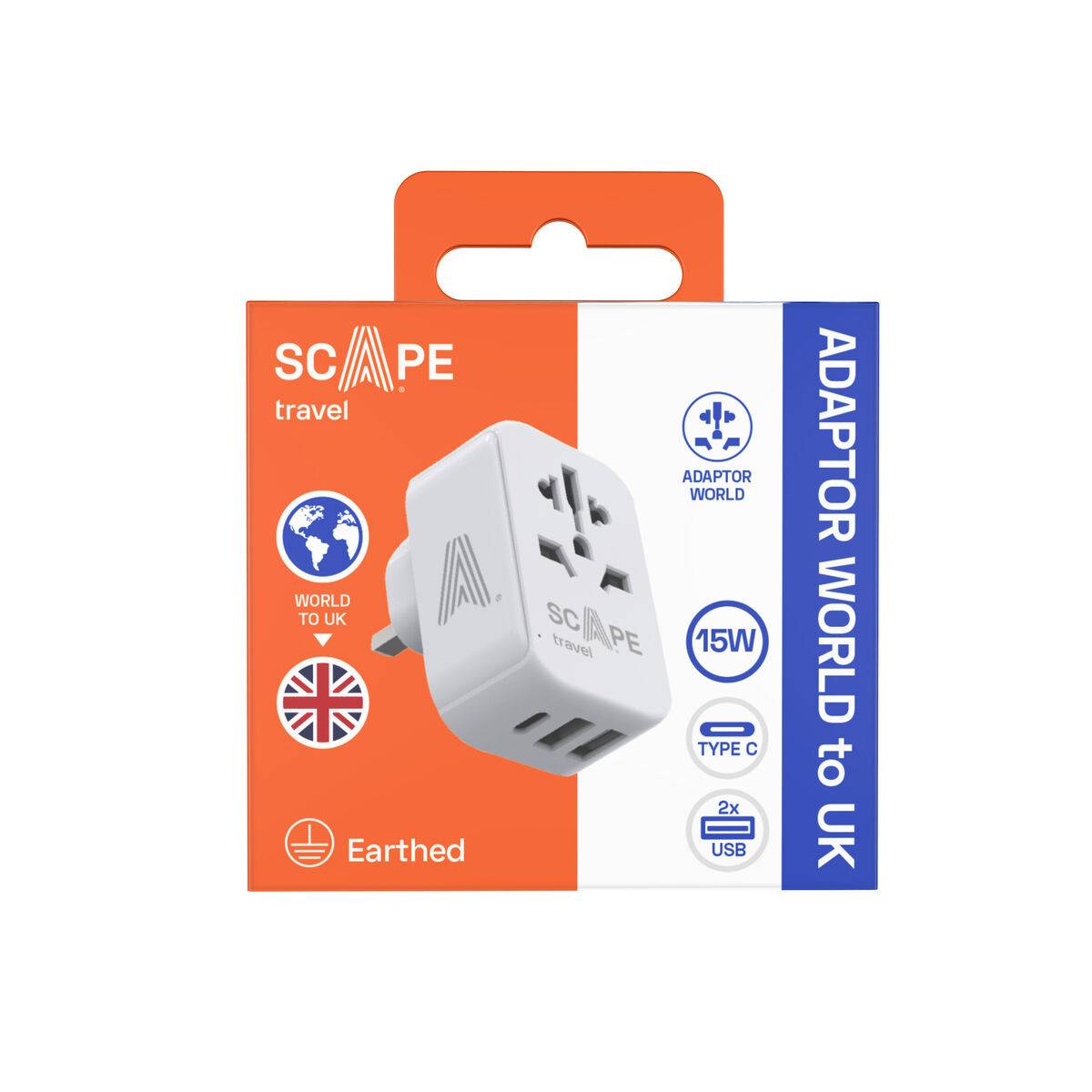 Ladrón de enchufe Scape Travel 830C-UK Plástico 150 W