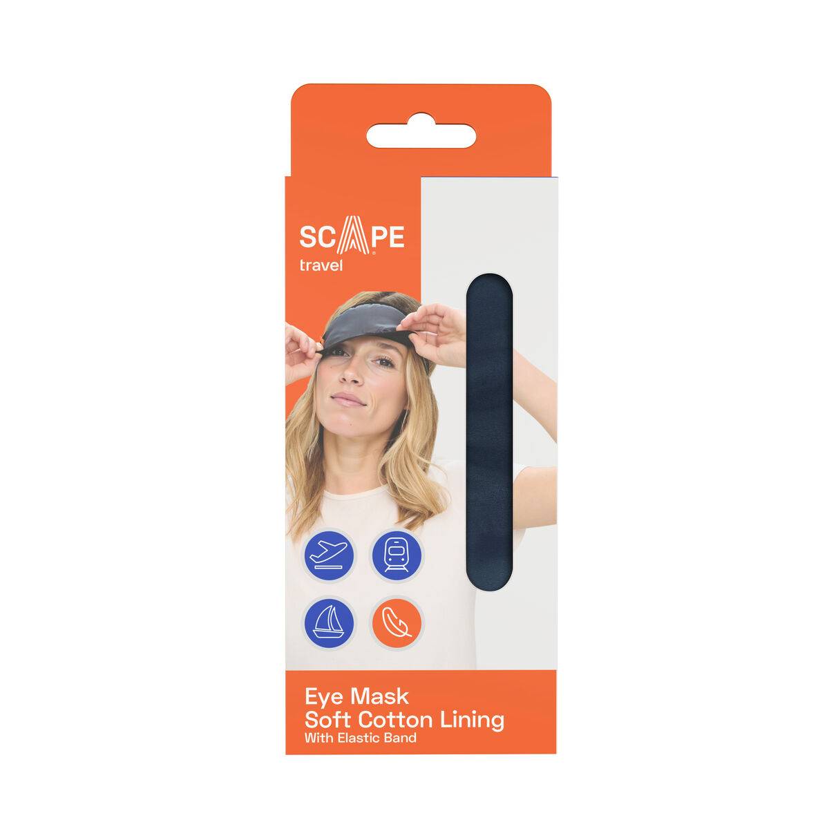 Scape Travel Antifaz para dormir con goma elástica negro