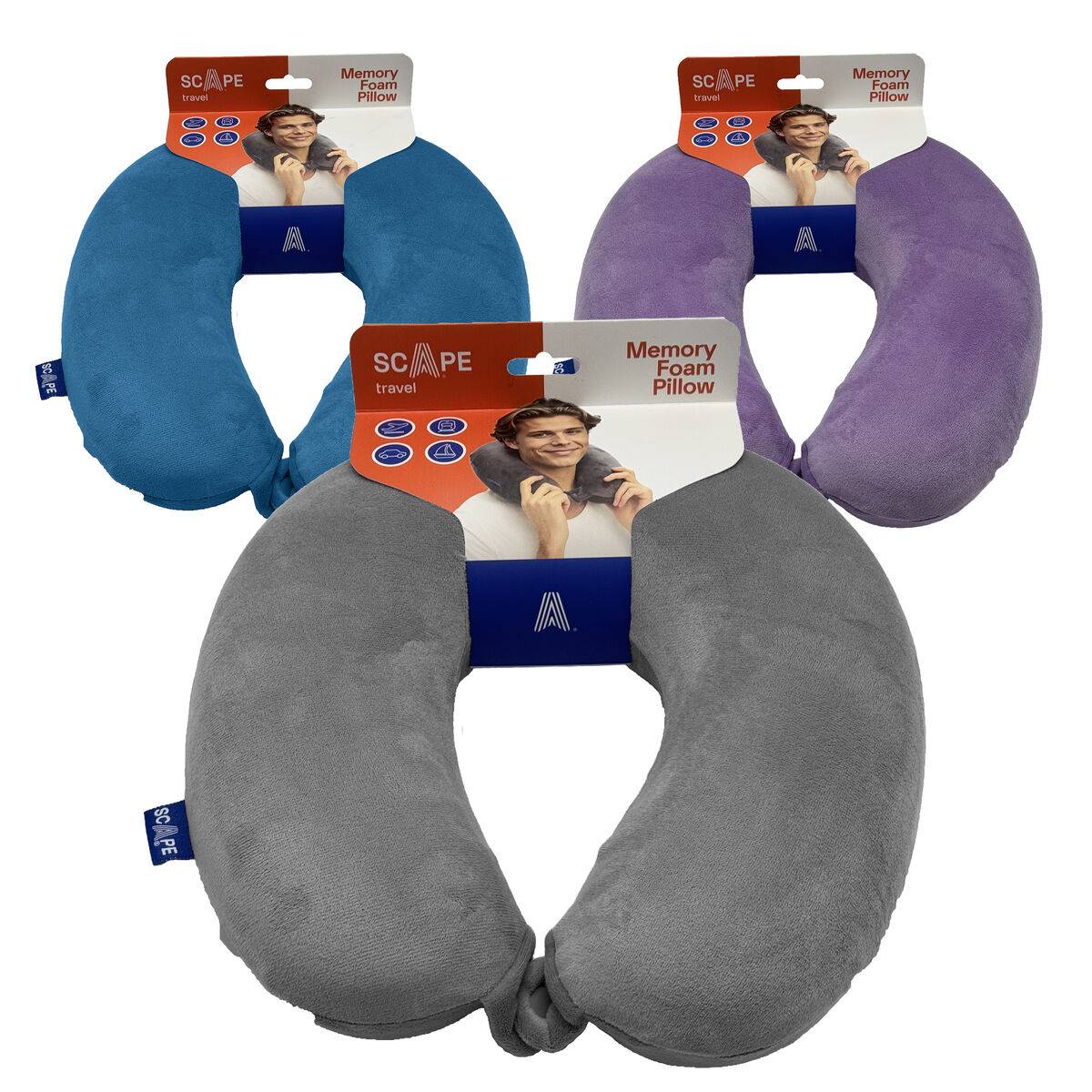 Almohada de Viaje Scape Travel Azul Gris Lila