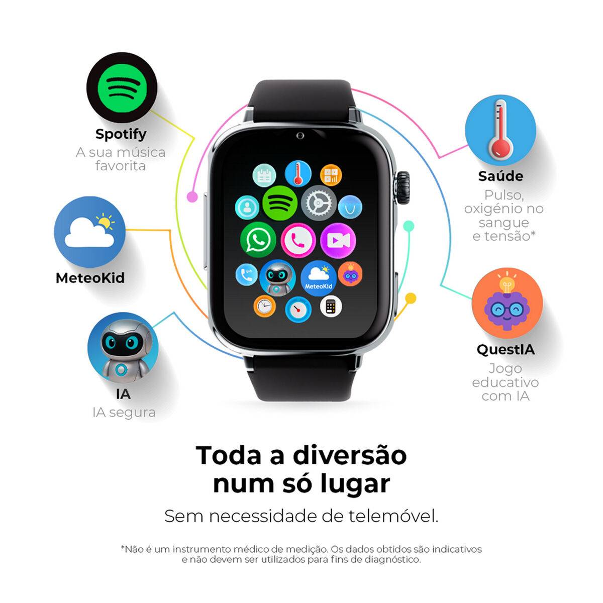 Smartwatch Save Family SW+2 B/SBB 1,44” Blanco Negro